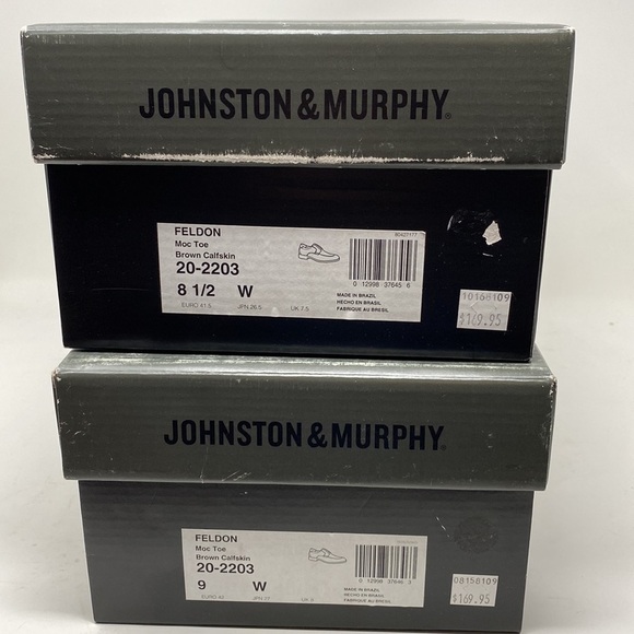 Johnston & Murphy Feldon Moc Toe Brown Calfskin WIDE
